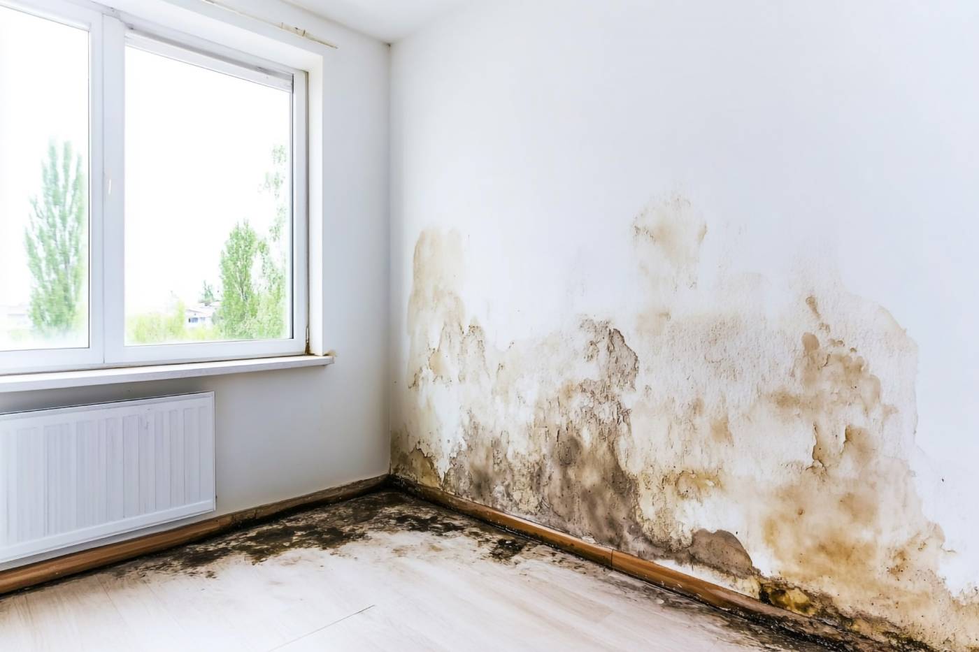 mold growth behind drywall Houston